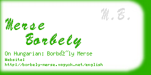 merse borbely business card